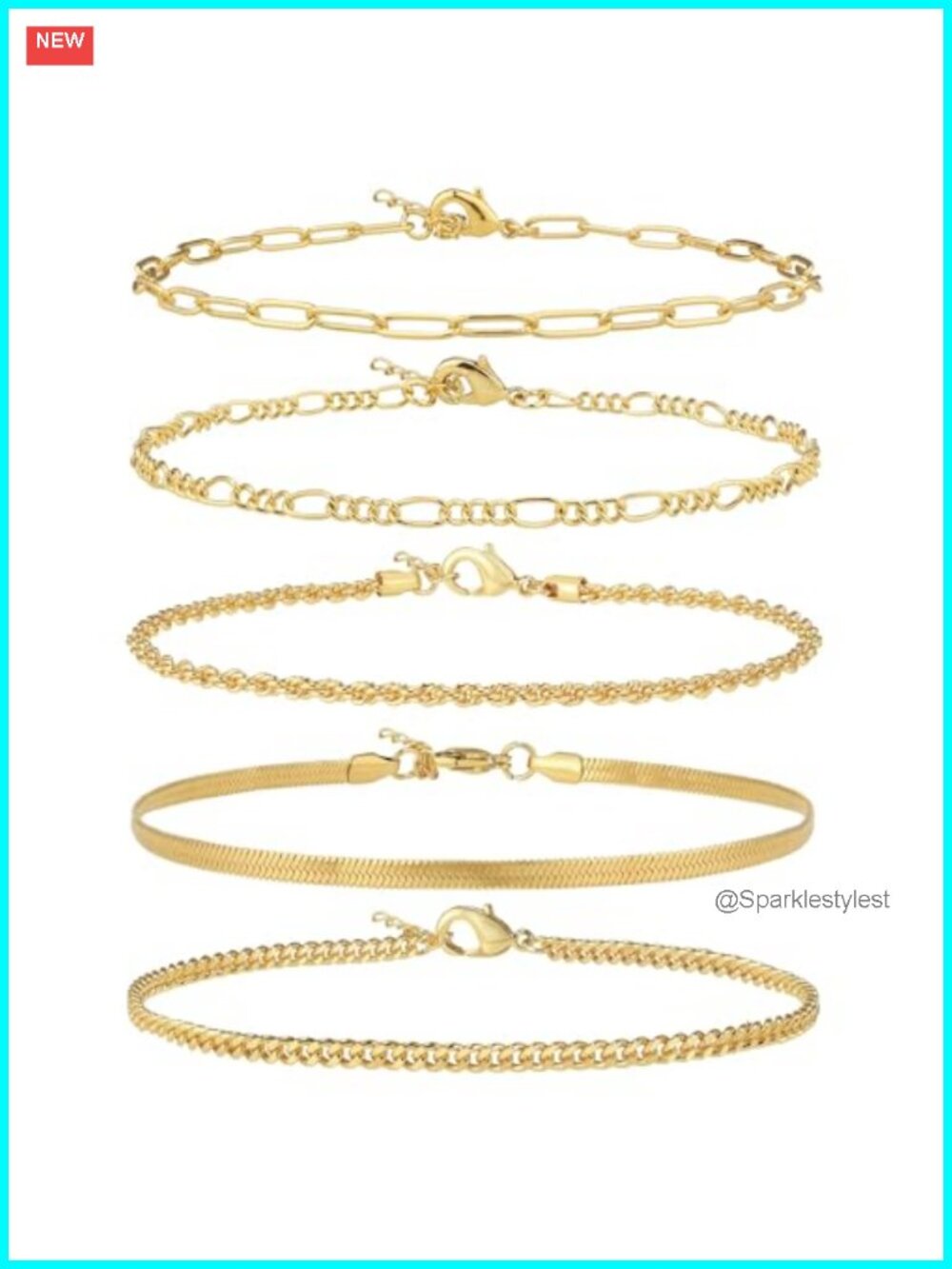 Gold/Silver Plated Anklet Bracelets Waterproof Plus Size Cuban Link Chain Ankle
